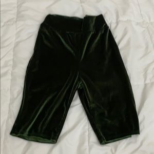 Green biker style shorts